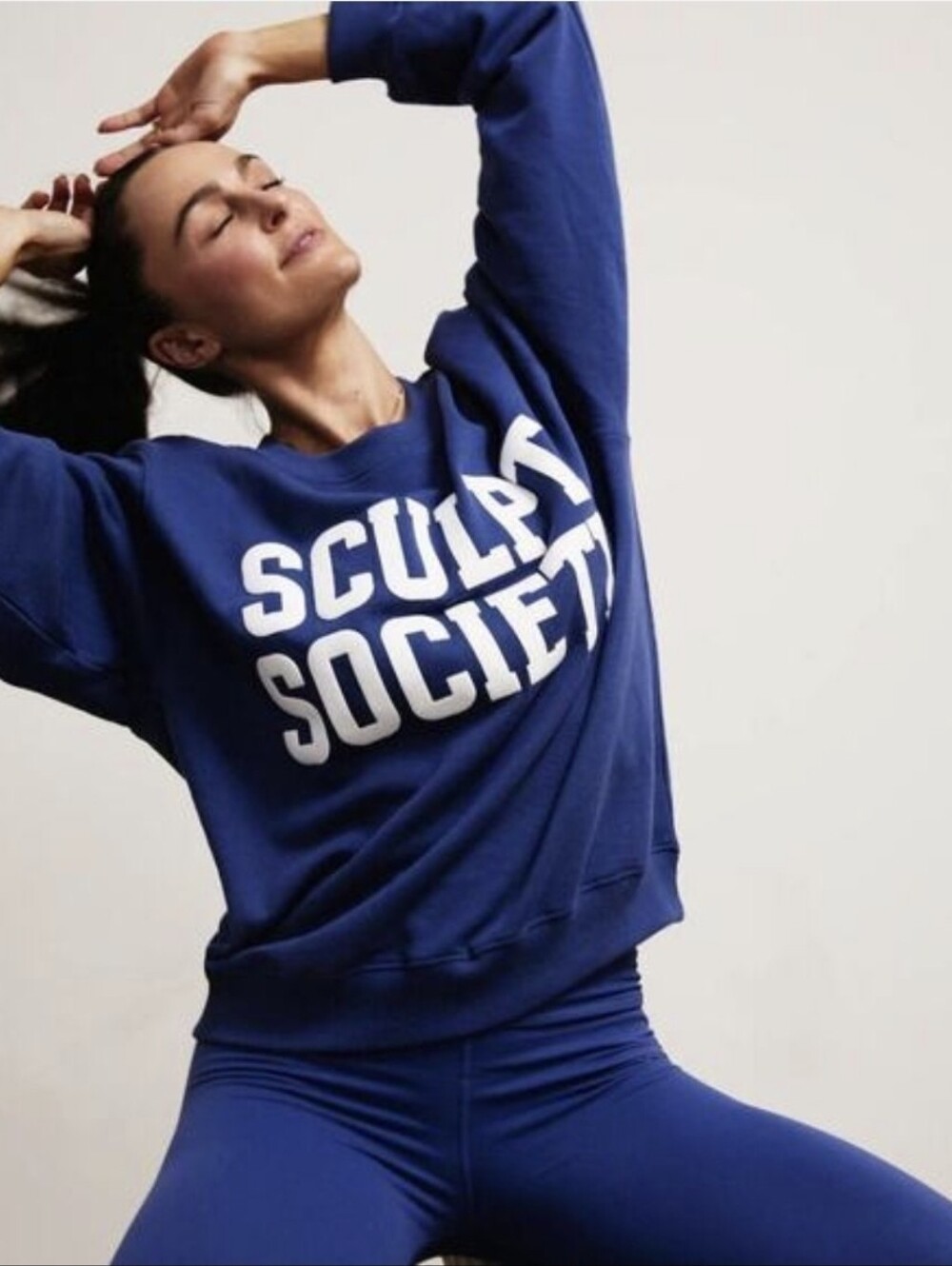 The Sculpt Society Crewneck XS Graphic Sweatshirt Athleisure Lounge Blue
